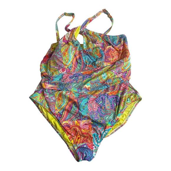 ☀️☀️☀️ Bleu Rod Beattie Bohemian Paradise High Neck One Piece Swimsuit - Picture 8 of 13